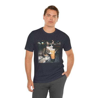 Cat with Iced Coffee T‑Shirt