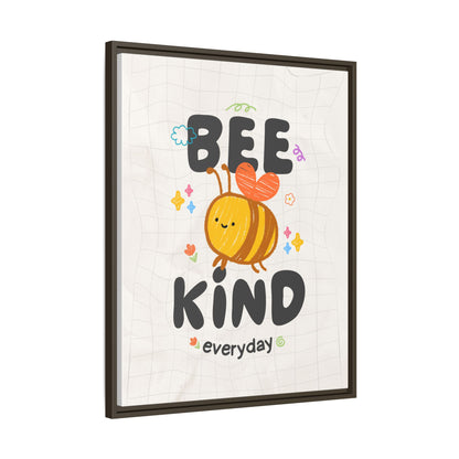 Bee Kind Framed Canvas Print Inspirational Kids Wall Art