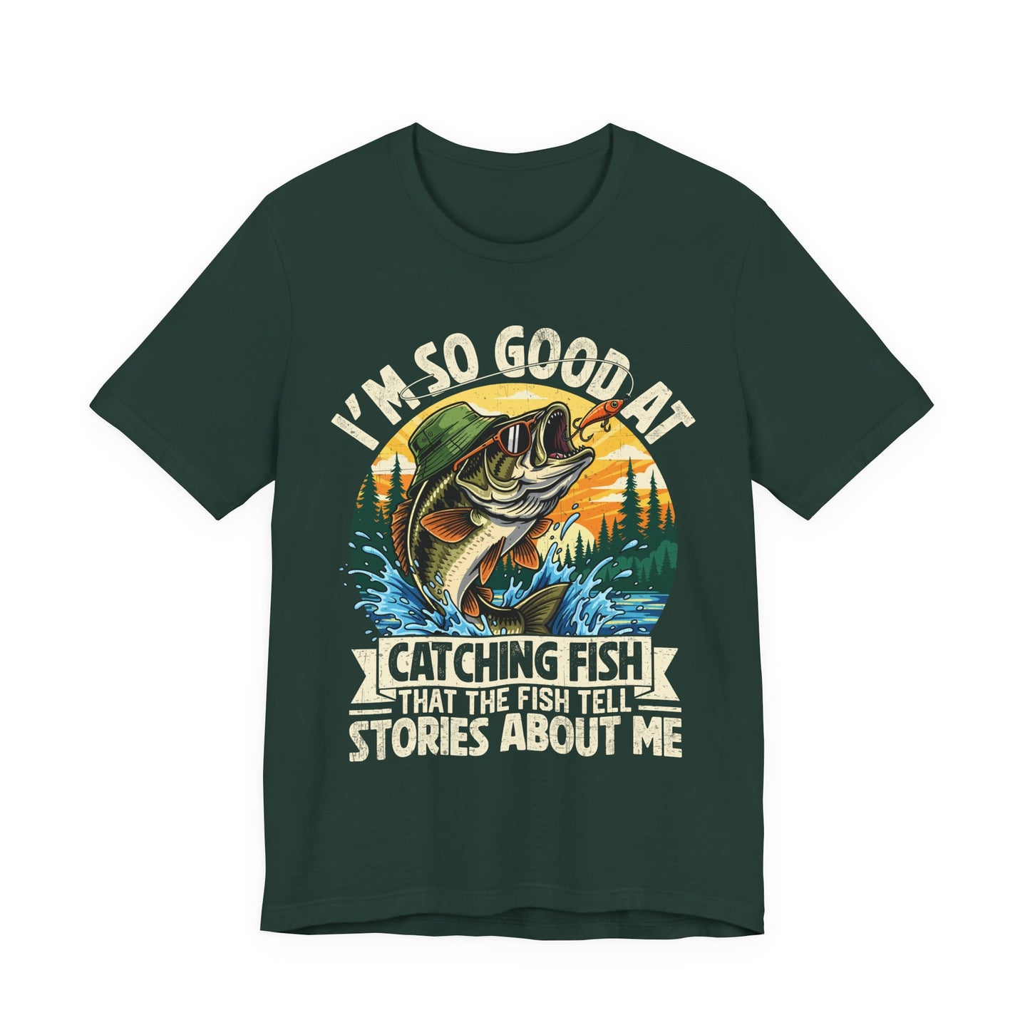 Funny Fishing T-Shirt Retro Bass Fisherman Tee