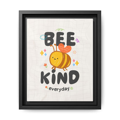 Bee Kind Framed Canvas Print Inspirational Kids Wall Art