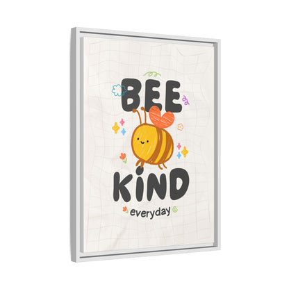 Bee Kind Framed Canvas Print Inspirational Kids Wall Art