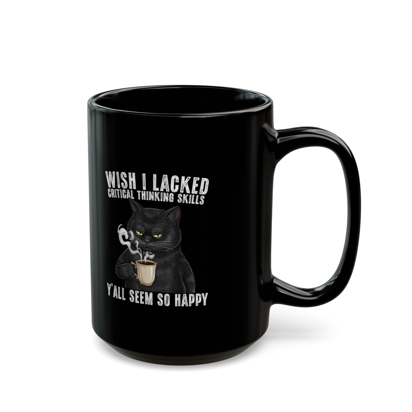 Funny Critical Thinking Skills Cat Coffee Mug