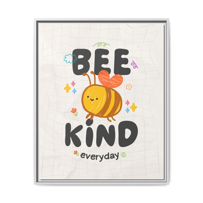 Bee Kind Framed Canvas Print Inspirational Kids Wall Art