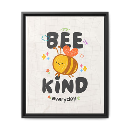 Bee Kind Framed Canvas Print Inspirational Kids Wall Art