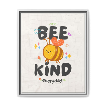 Bee Kind Framed Canvas Print Inspirational Kids Wall Art