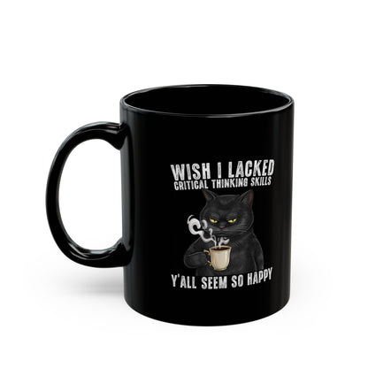 Funny Critical Thinking Skills Cat Coffee Mug
