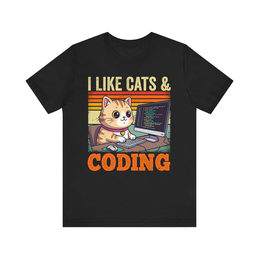 Cute Cat Programmer Nerd Tee