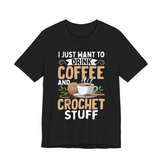 Crochet Coffee Lover Knitting Graphic T-Shirt