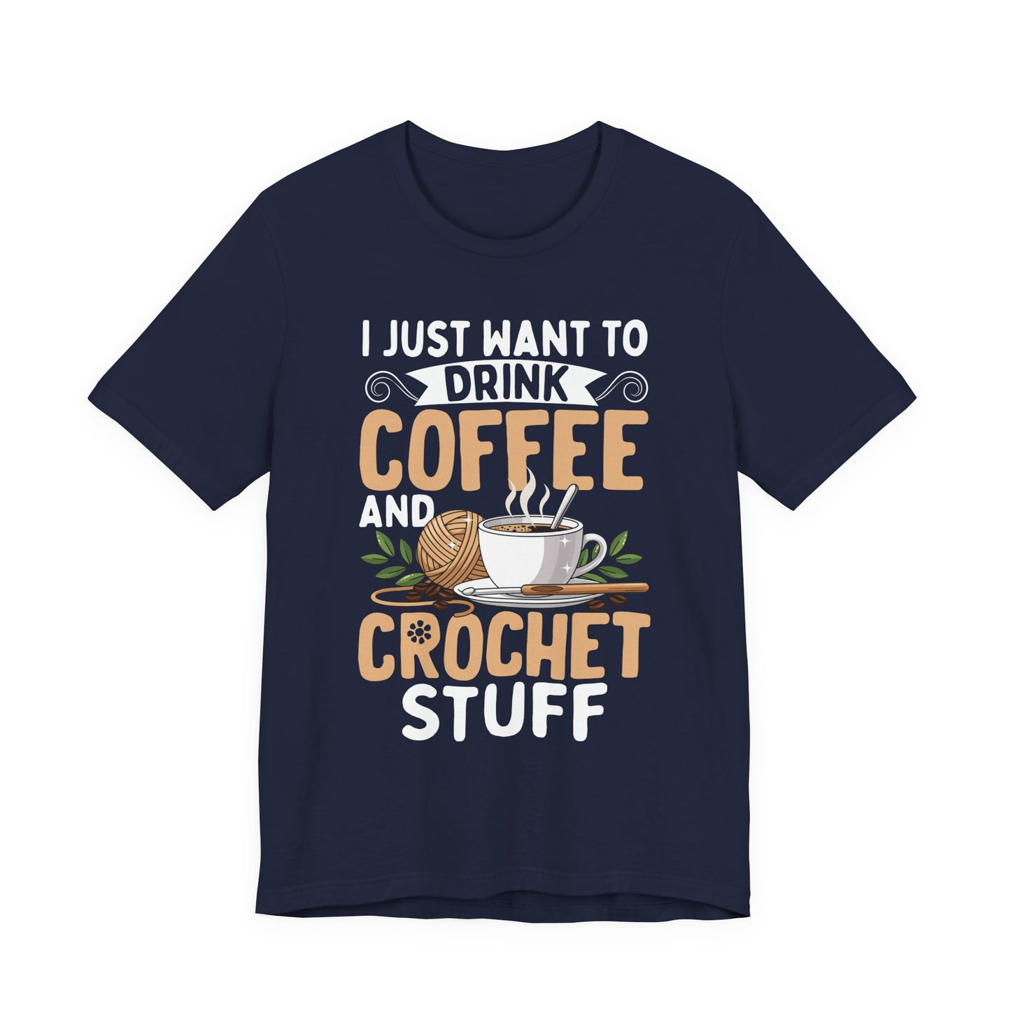 Crochet Coffee Lover Knitting Graphic T-Shirt