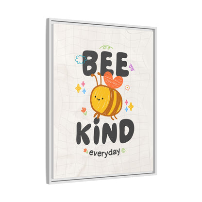 Bee Kind Framed Canvas Print Inspirational Kids Wall Art