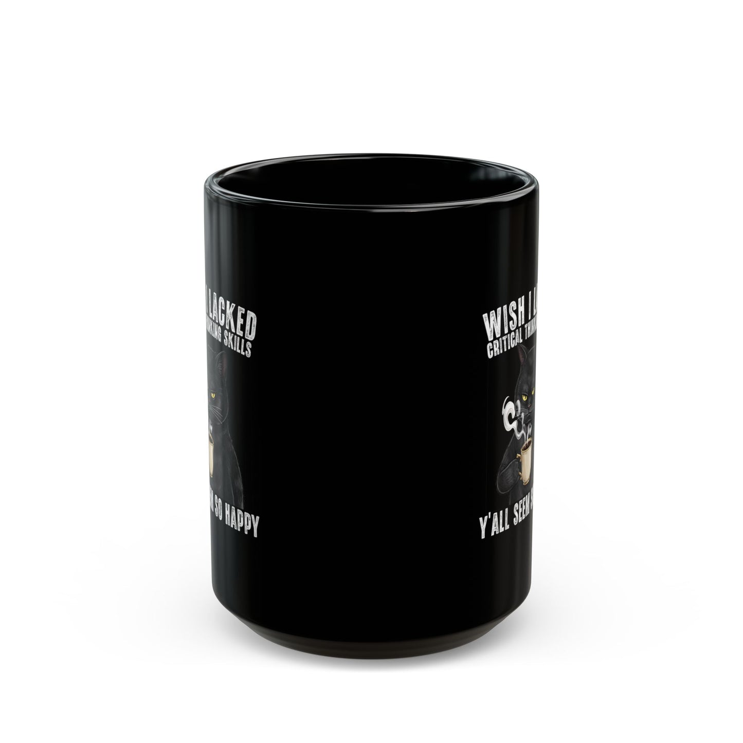 Funny Critical Thinking Skills Cat Coffee Mug