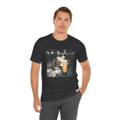 Cat with Iced Coffee T‑Shirt