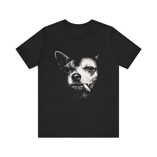 Chihuahua Smoke Graphic Retro Dog T-Shirt