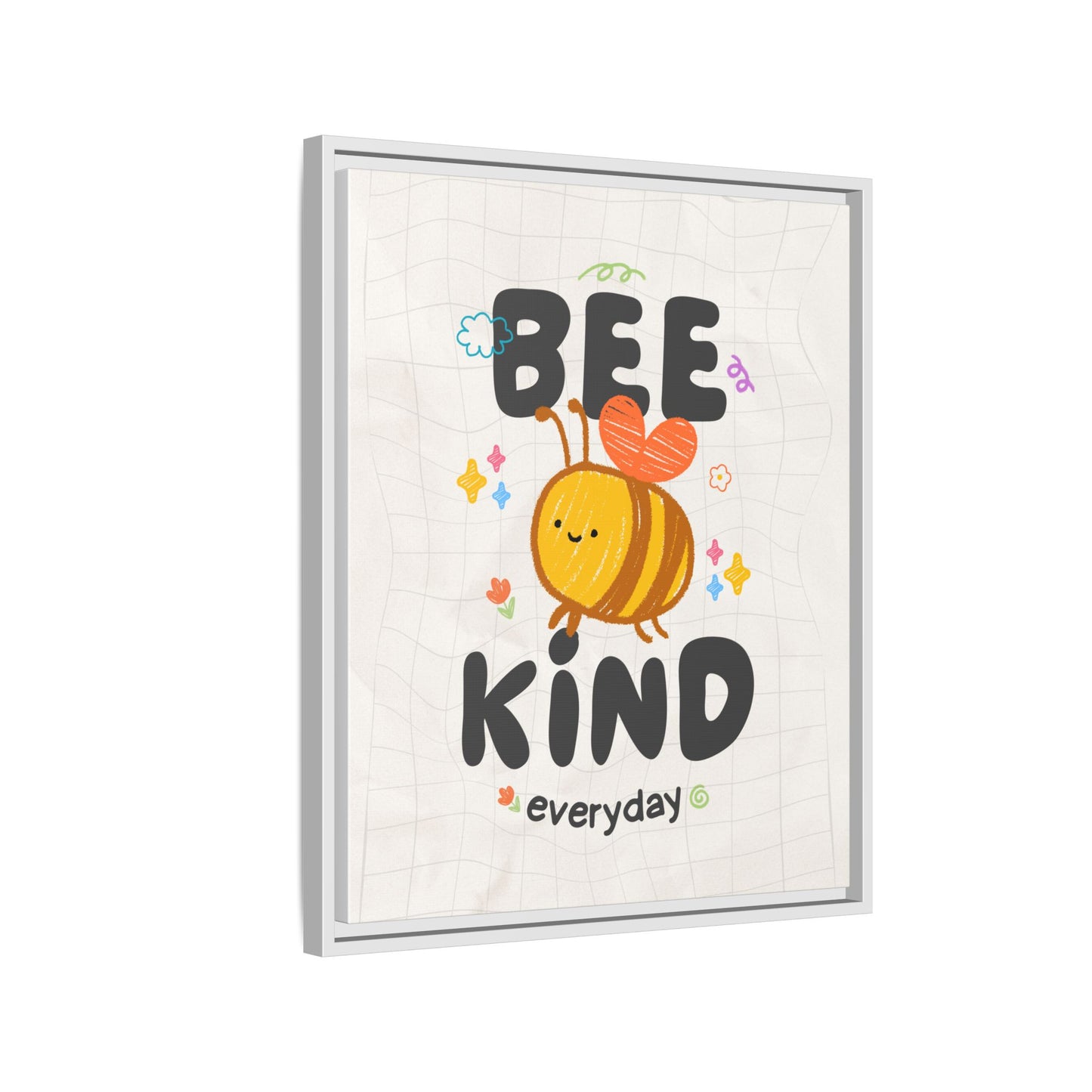 Bee Kind Framed Canvas Print Inspirational Kids Wall Art