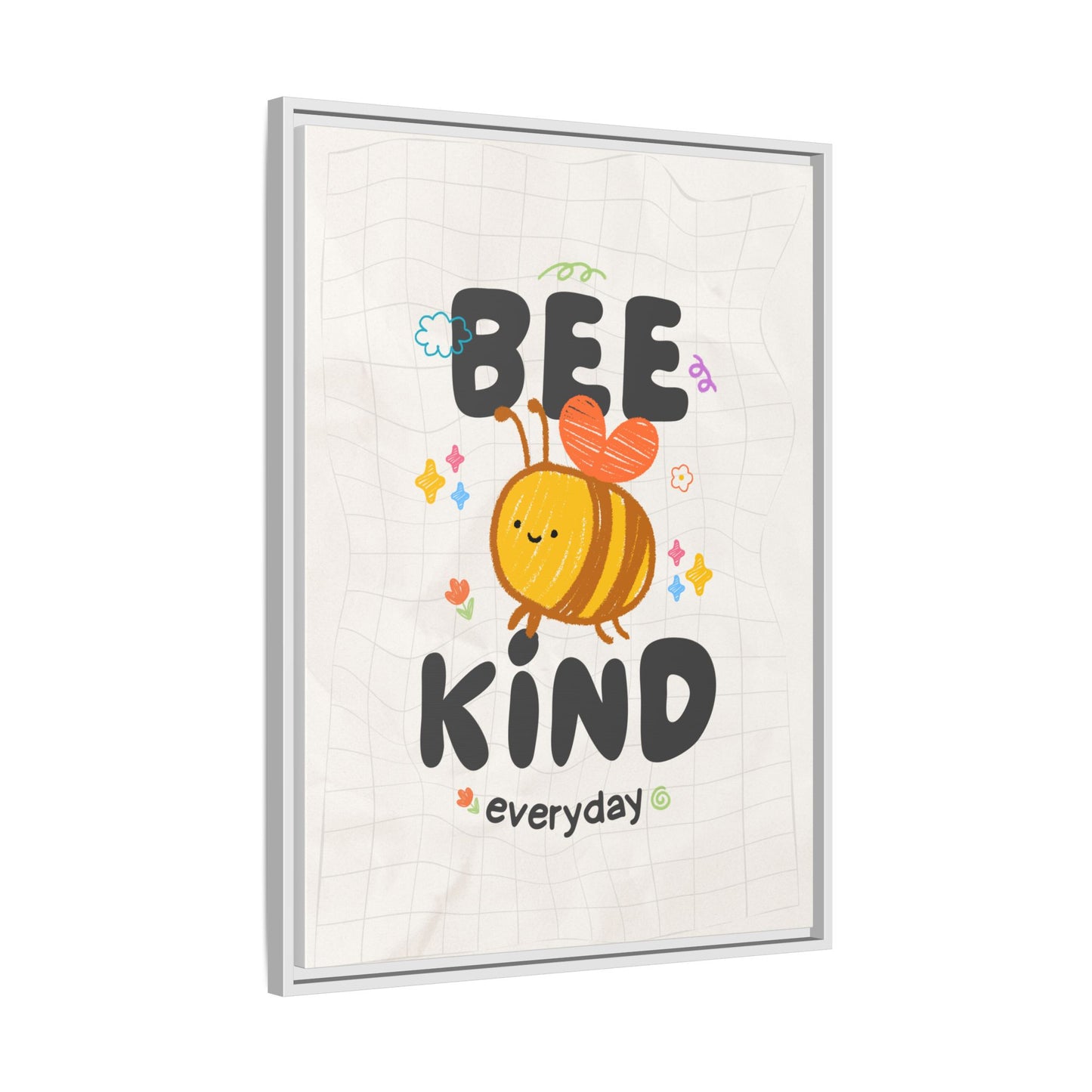 Bee Kind Framed Canvas Print Inspirational Kids Wall Art