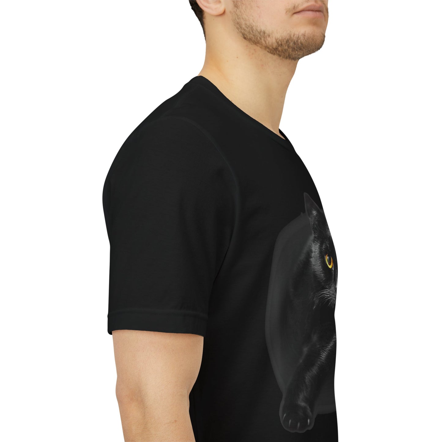 Black Cat Portrait Graphic T-Shirt