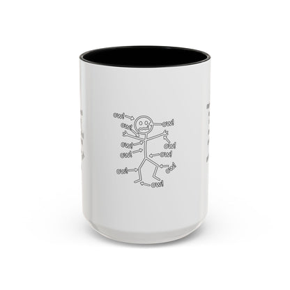 Funny 'Ow!' Stick Figure Coffee Mug