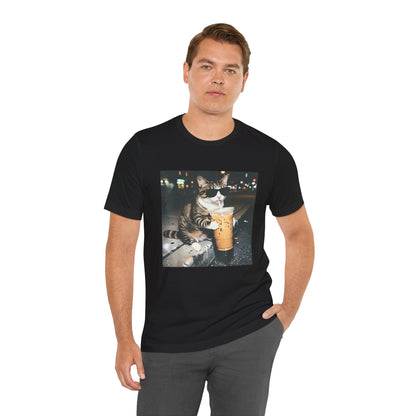 Cat with Iced Coffee T‑Shirt