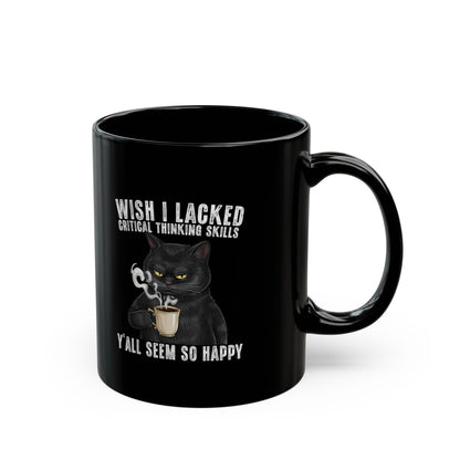 Funny Critical Thinking Skills Cat Coffee Mug