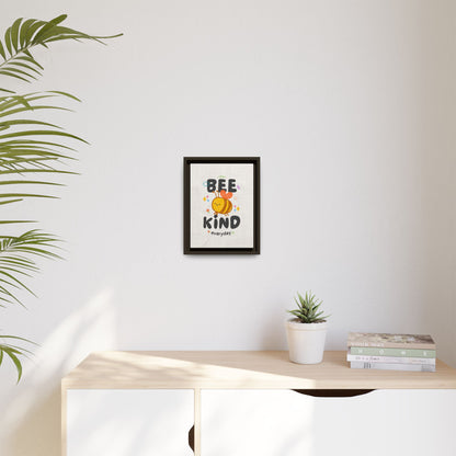 Bee Kind Framed Canvas Print Inspirational Kids Wall Art