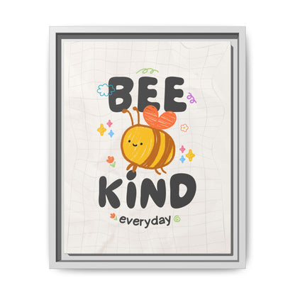 Bee Kind Framed Canvas Print Inspirational Kids Wall Art