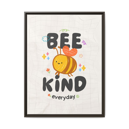 Bee Kind Framed Canvas Print Inspirational Kids Wall Art