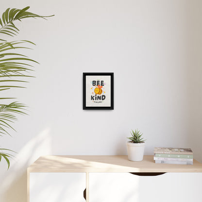Bee Kind Framed Canvas Print Inspirational Kids Wall Art