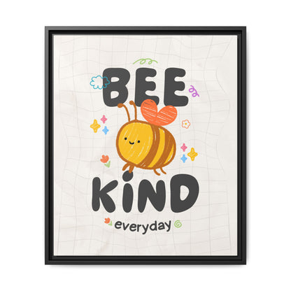 Bee Kind Framed Canvas Print Inspirational Kids Wall Art