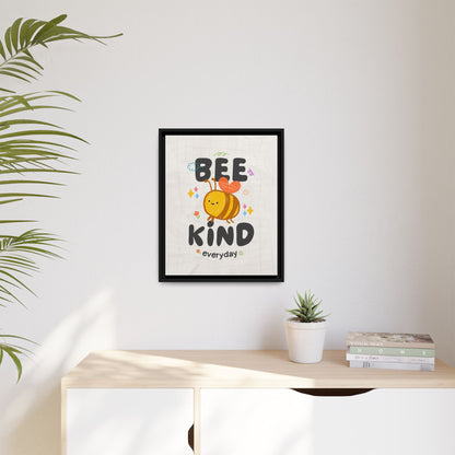 Bee Kind Framed Canvas Print Inspirational Kids Wall Art