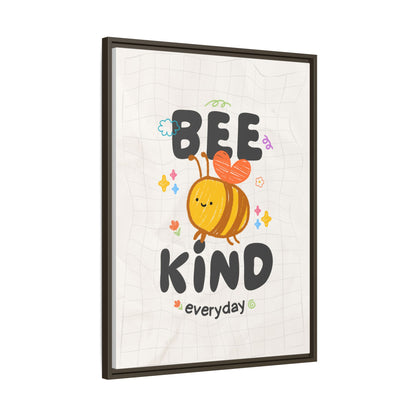 Bee Kind Framed Canvas Print Inspirational Kids Wall Art
