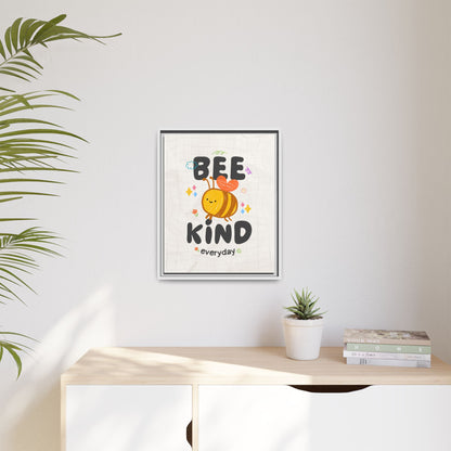 Bee Kind Framed Canvas Print Inspirational Kids Wall Art