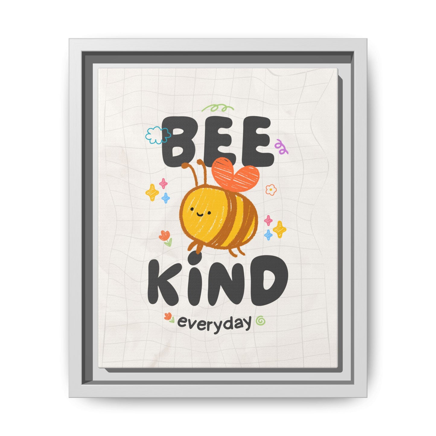 Bee Kind Framed Canvas Print Inspirational Kids Wall Art