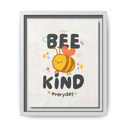 Bee Kind Framed Canvas Print Inspirational Kids Wall Art