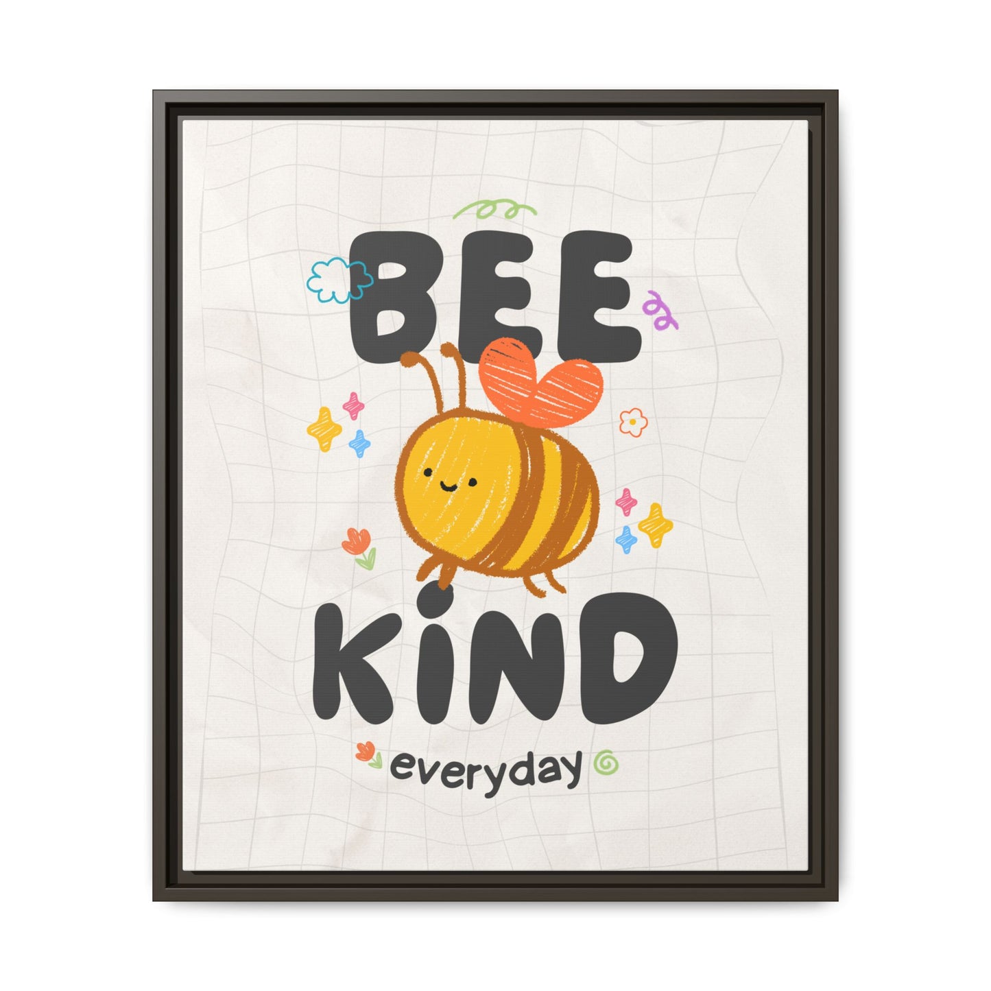 Bee Kind Framed Canvas Print Inspirational Kids Wall Art