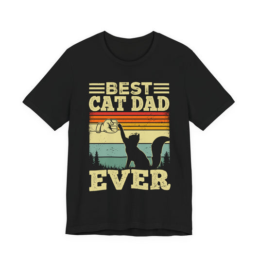 Best Cat Dad Ever T-Shirt  Vintage Retro Cat Dad Tee
