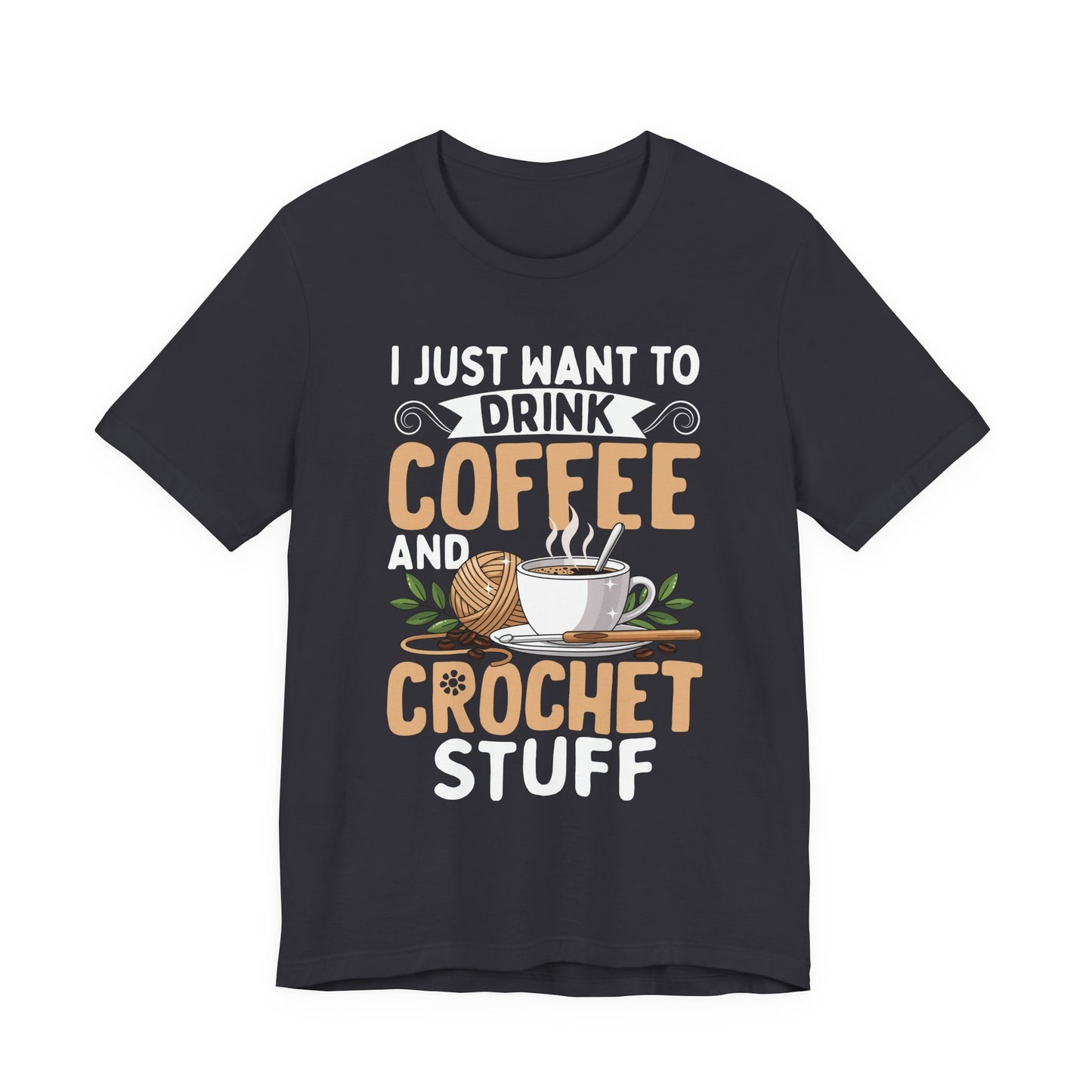 Crochet Coffee Lover Knitting Graphic T-Shirt