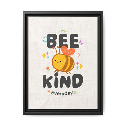 Bee Kind Framed Canvas Print Inspirational Kids Wall Art