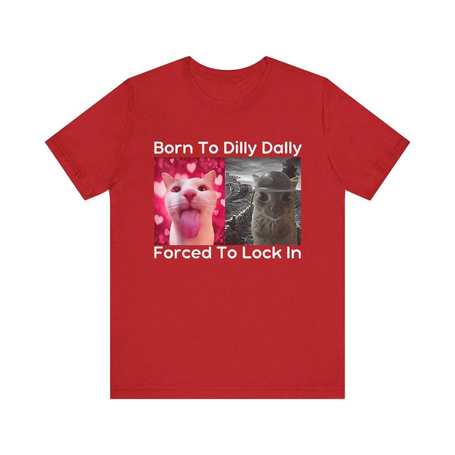 Born To Dilly Dally Funny Cat Meme T-Shirt