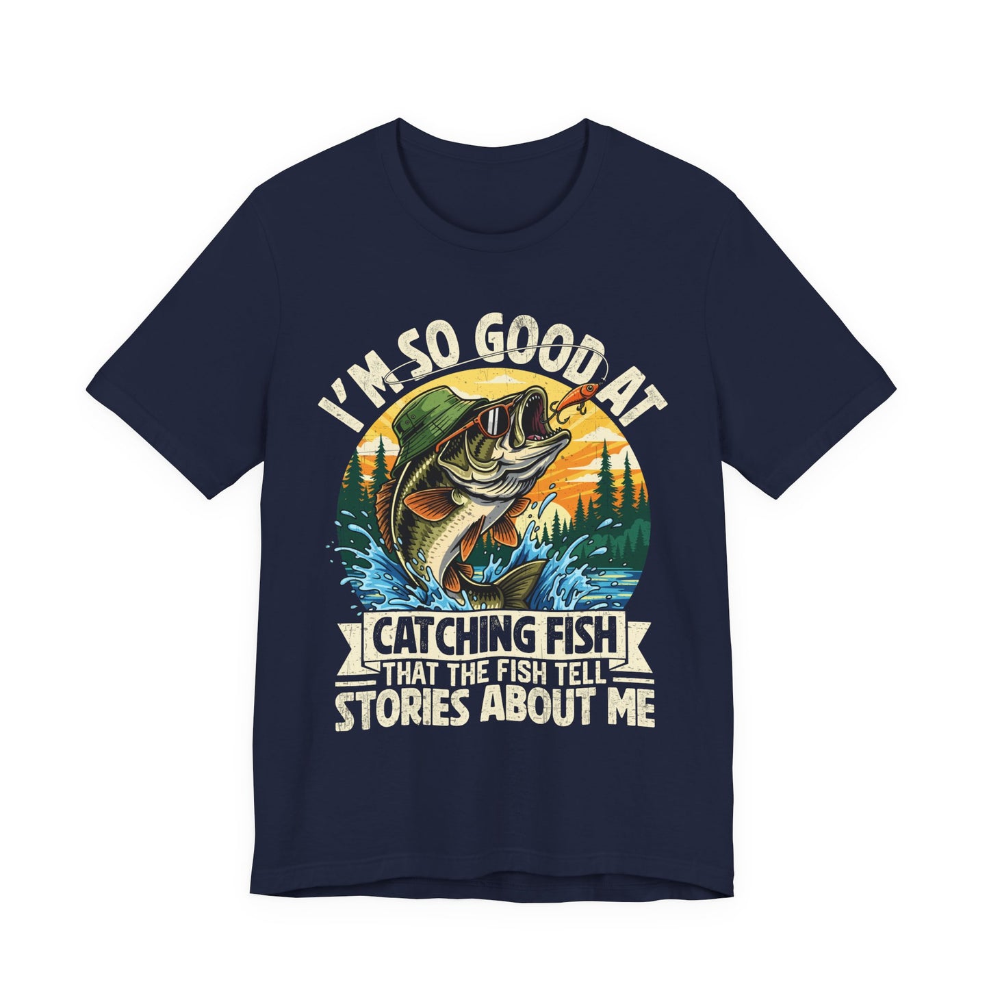 Funny Fishing T-Shirt Retro Bass Fisherman Tee