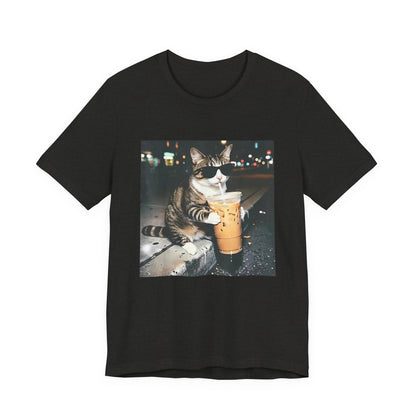 Cat with Iced Coffee T‑Shirt