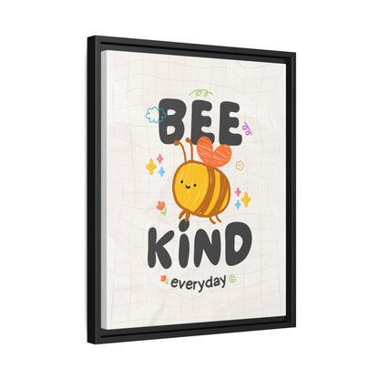 Bee Kind Framed Canvas Print Inspirational Kids Wall Art