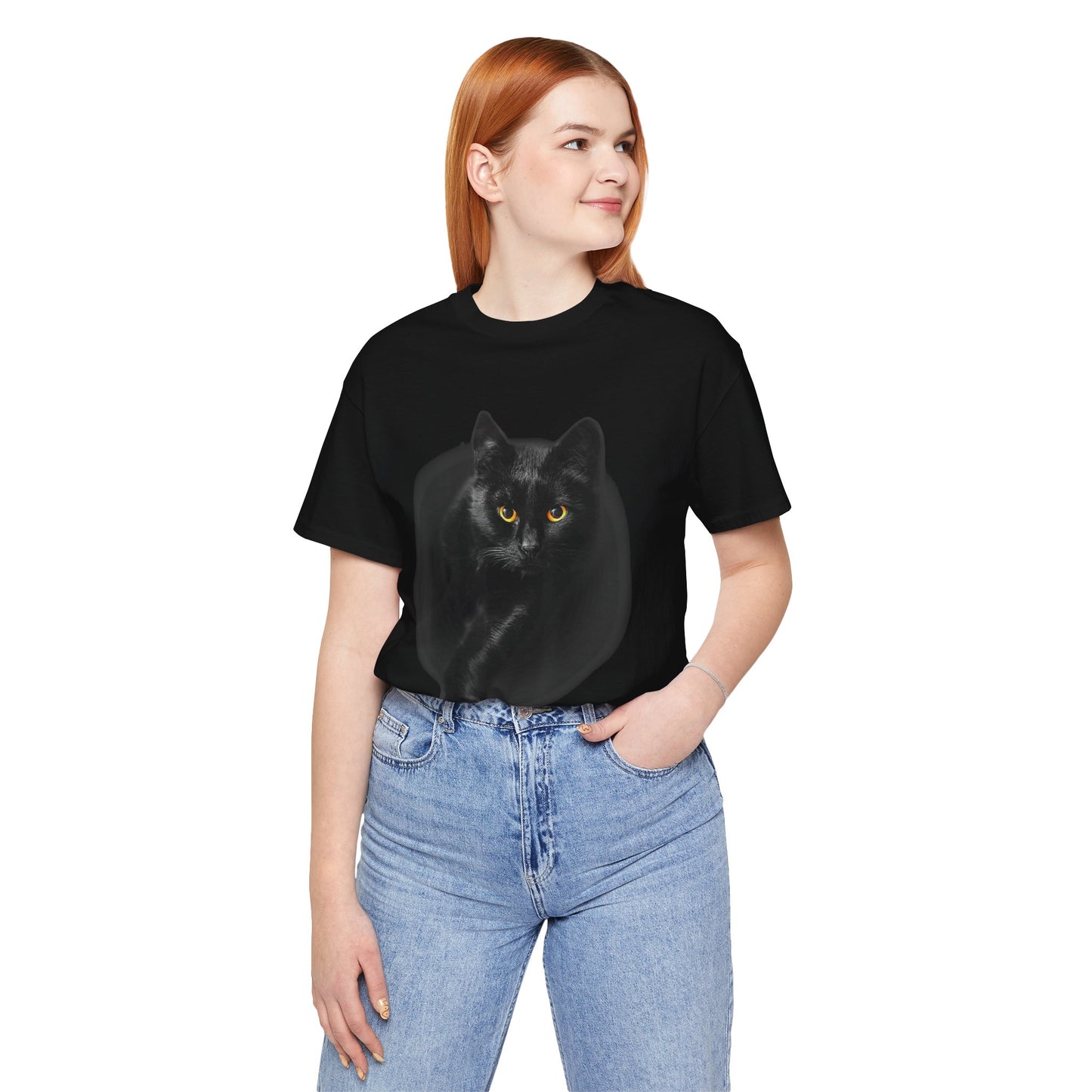 Black Cat Portrait Graphic T-Shirt