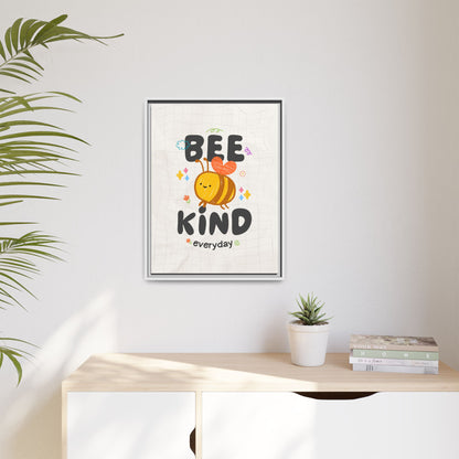 Bee Kind Framed Canvas Print Inspirational Kids Wall Art