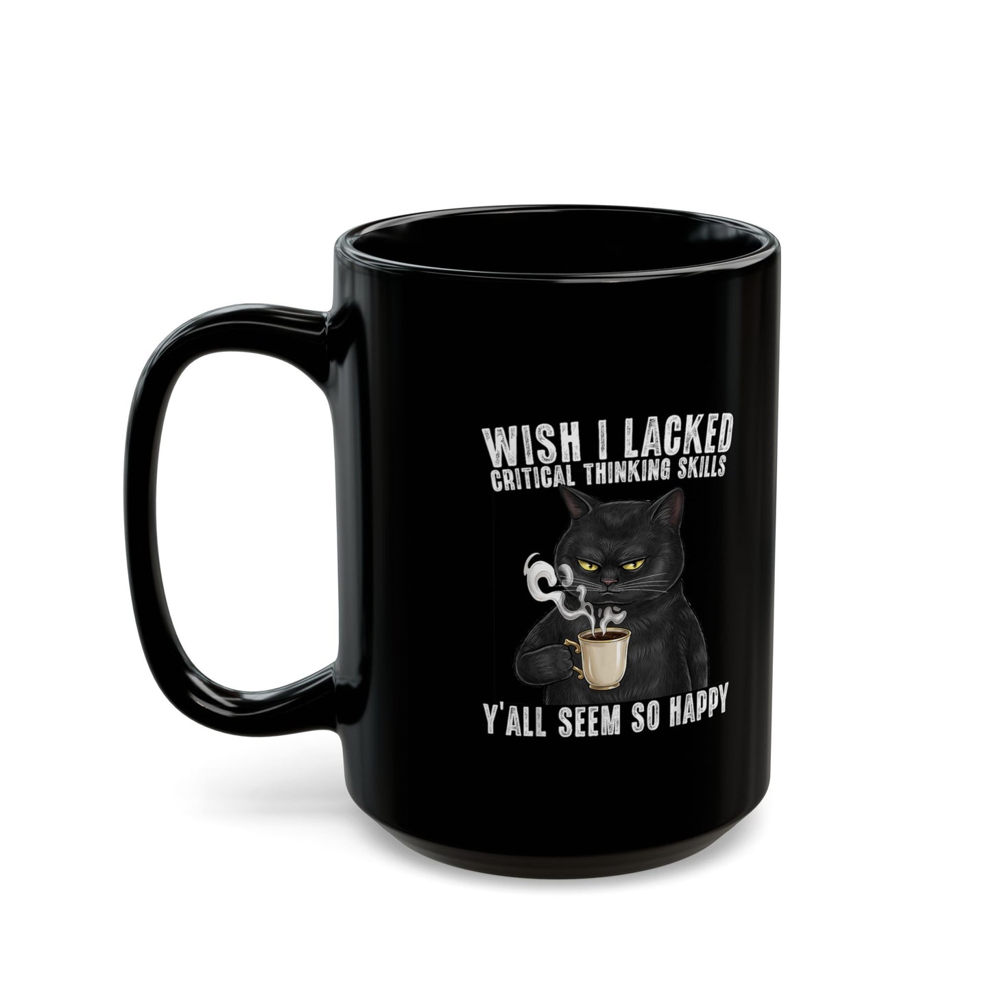 Funny Critical Thinking Skills Cat Coffee Mug