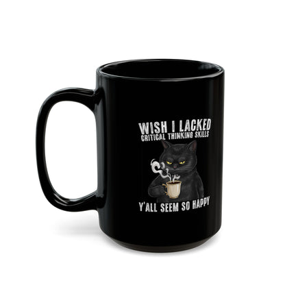 Funny Critical Thinking Skills Cat Coffee Mug
