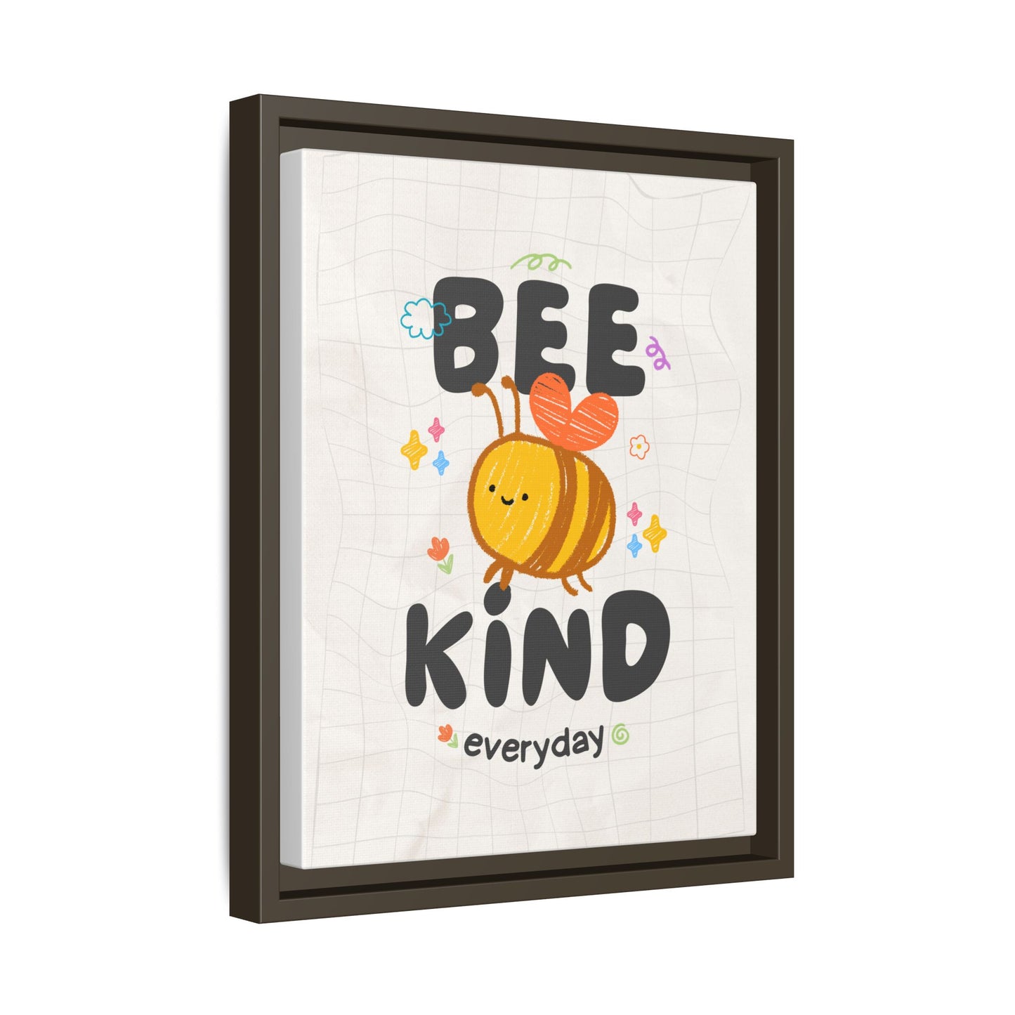 Bee Kind Framed Canvas Print Inspirational Kids Wall Art