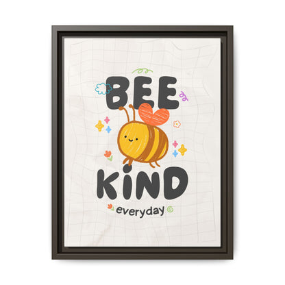 Bee Kind Framed Canvas Print Inspirational Kids Wall Art