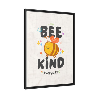 Bee Kind Framed Canvas Print Inspirational Kids Wall Art