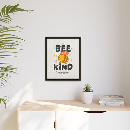 Bee Kind Framed Canvas Print Inspirational Kids Wall Art
