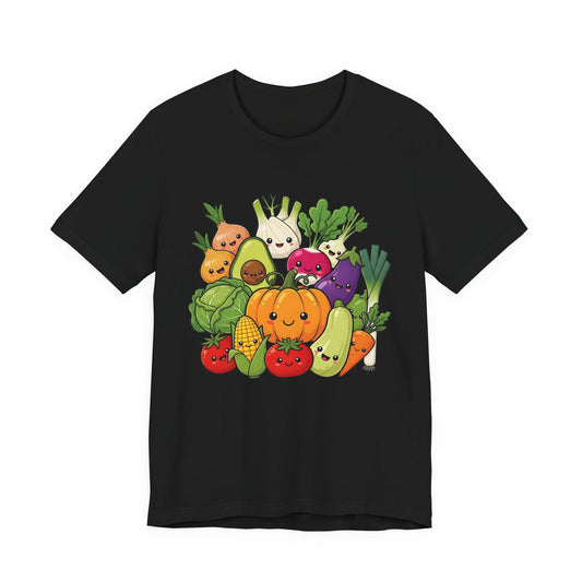 Cute Veggie T-Shirt  Funny Vegan Vegetarian Tee